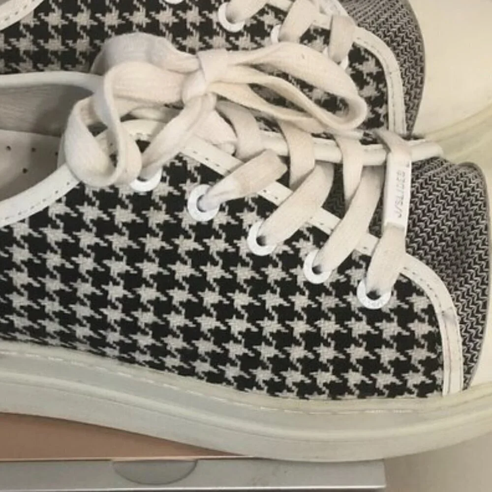 J/SLIDES NYC Nate Sneakers Women's Size 8.5 Black Houndstooth Platform Shoes